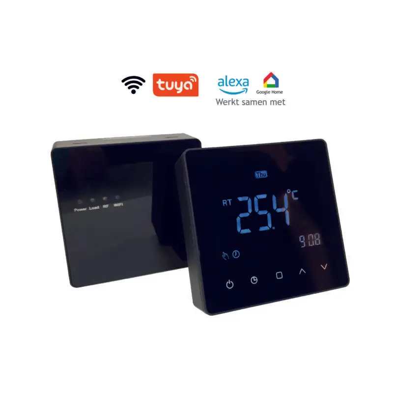 EasyComfort-494 wifi thermostaat met interface Tuya draadloos schuin achter elkaar