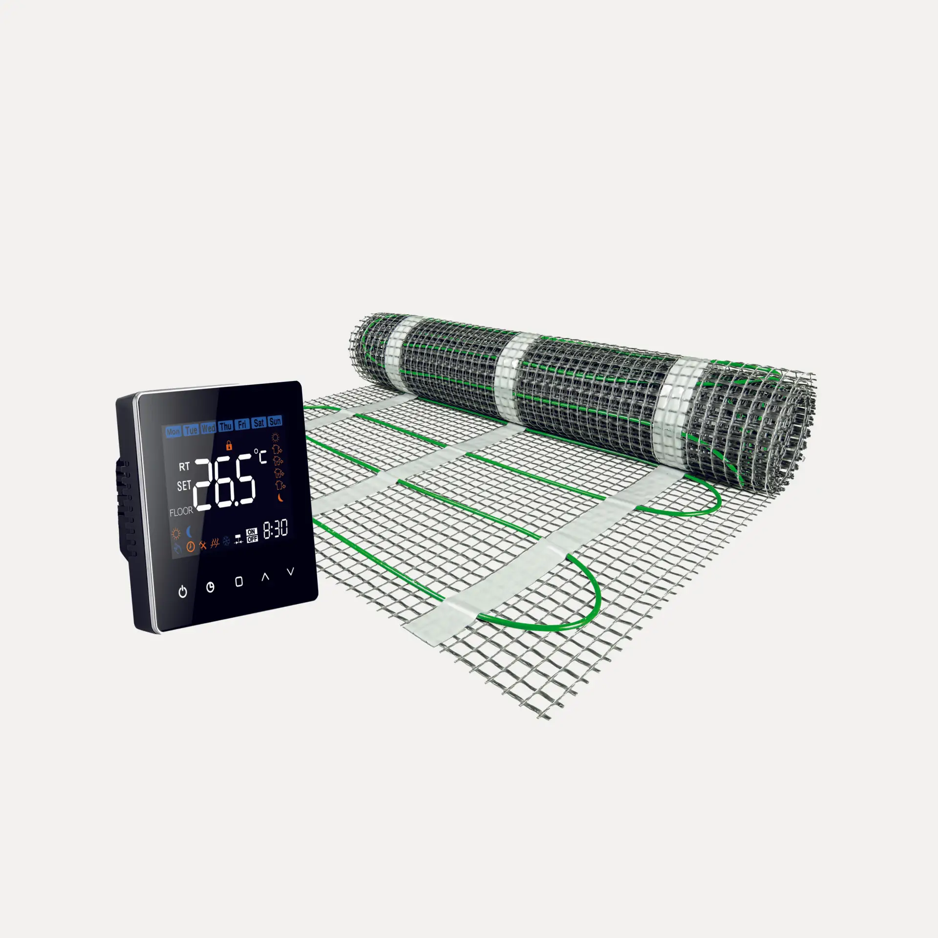 Helios-120-met-Magma-mat-2024 Magma-standaard-elektrische-vloerverwarming-mat-met-Helios-120-thermostaat