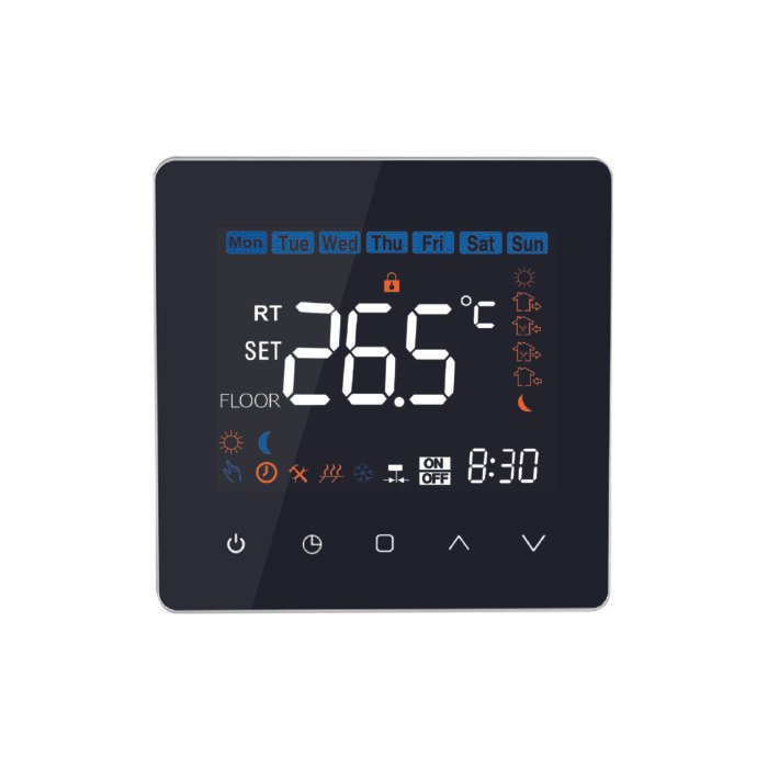 Elektrische vloerverwarming thermostaat Helios-630 wifi met kleuren LCD front