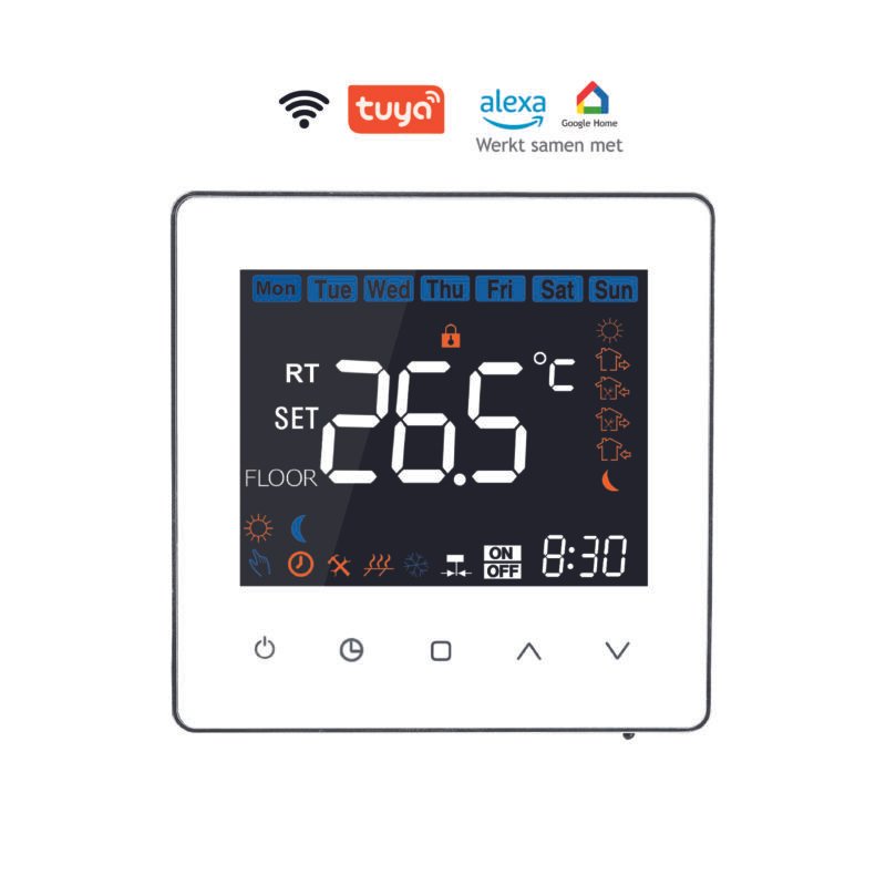 Helios-640 wifi thermostaat met Google Home en Alexa front