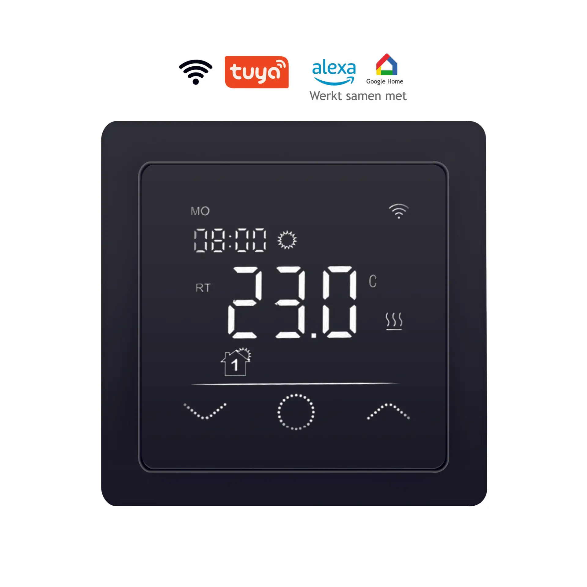 Helios-660-wifi-voorkant-rech Helios 660 wifi thermostaat voor elektrische vloerverwarming met Google-Home en Alexa