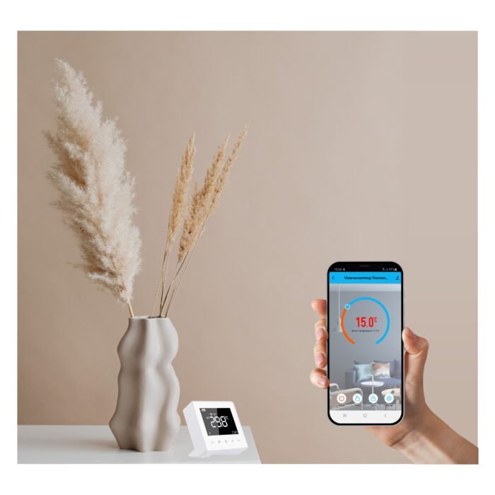 EasyComfort 484-494 wifi thermostaat met telefoon APP. Leverbaar in wit (484) en zwart (494)