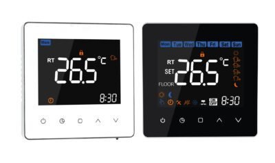 elektrische vloerverwarming thermostaat wit en zwart