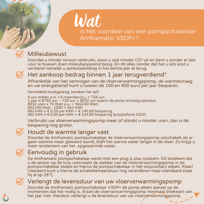 Wat zijn de voordelen van de AmfraMatic V3-DP+ pompschakelaar