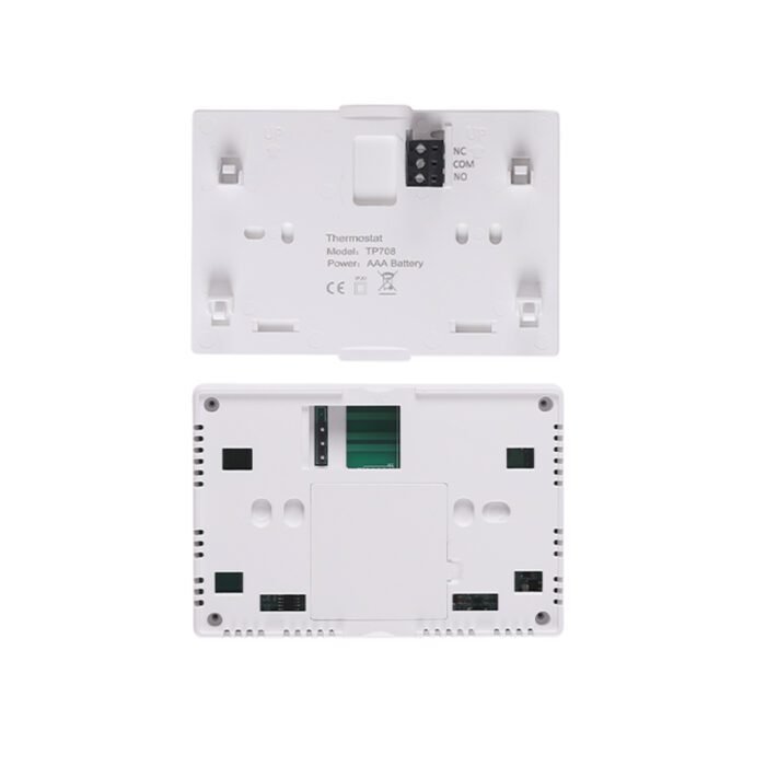 Achterzijde en muurplaat Easycomfort 728 wifi thermostaat, wit