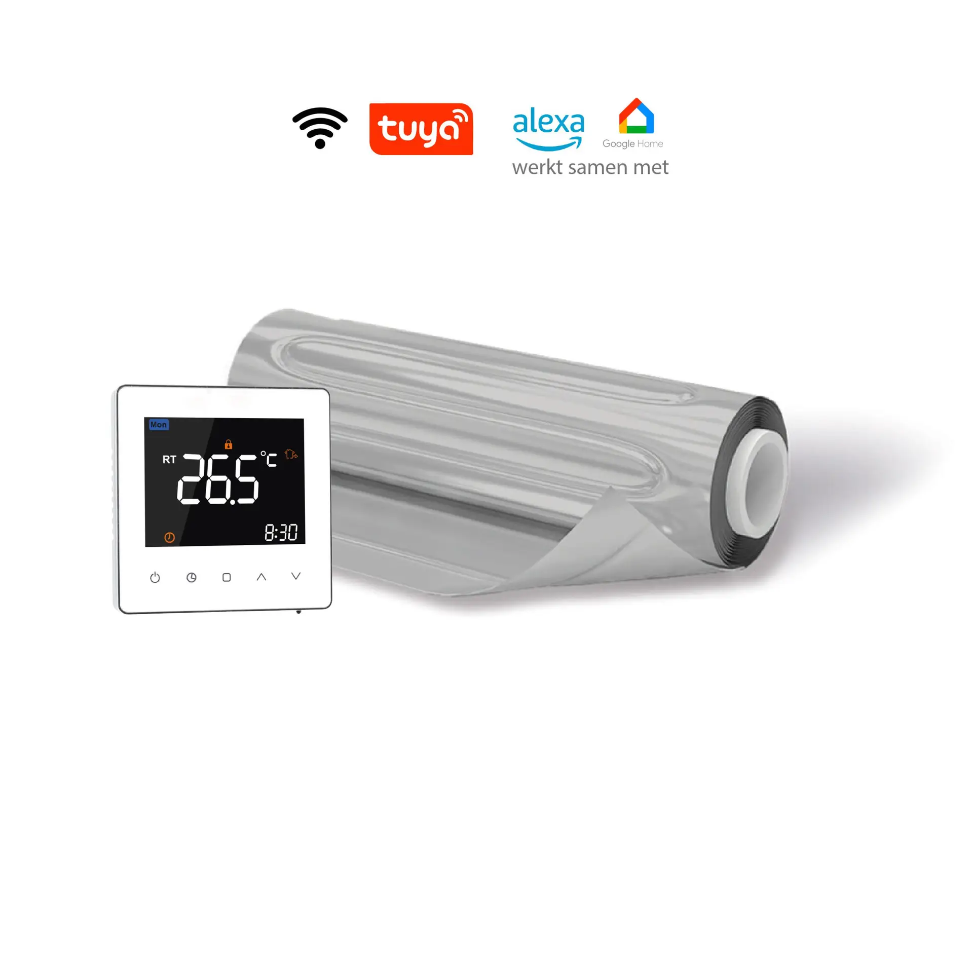 Magma Alu vloerverwarming met Helios 640 en wifi logo Magma-Alu elektrische-vloerverwarmingsmat met Helios-640 thermostaat